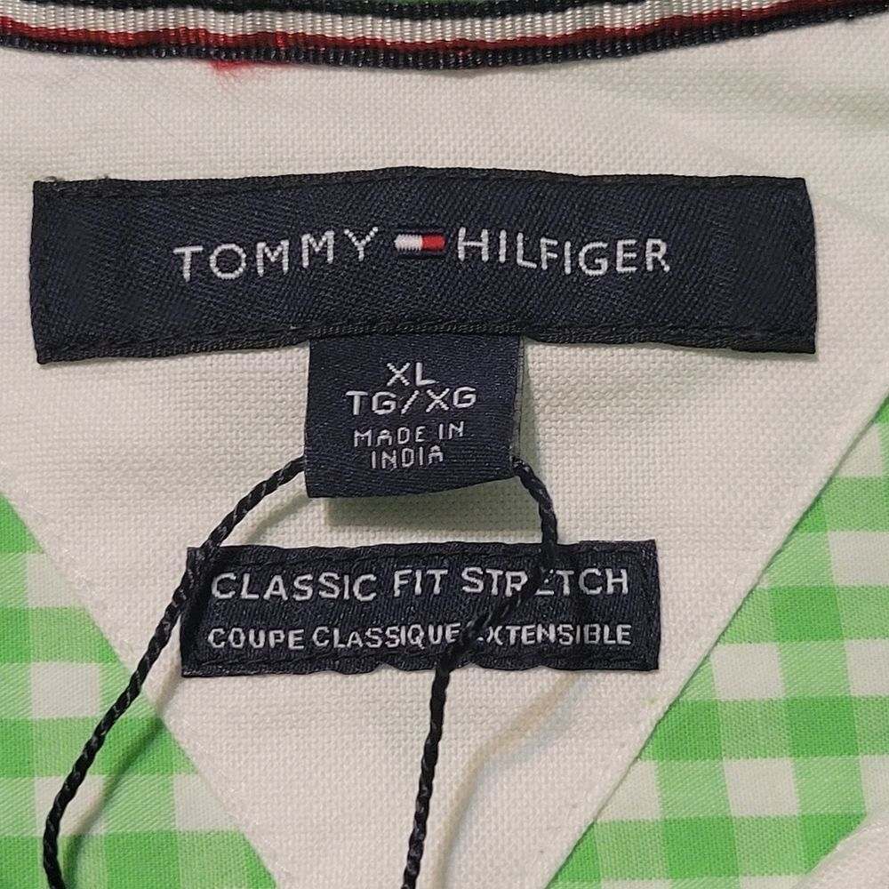$80 NEW XL TALL GRAND ORGANIC COTTON GREEN WHITE CHECK LONG SLEEVE SHIRT NWT - Picture 7 of 13